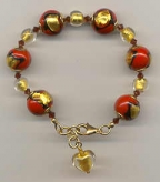 Red and Gold Abstract Bracelet